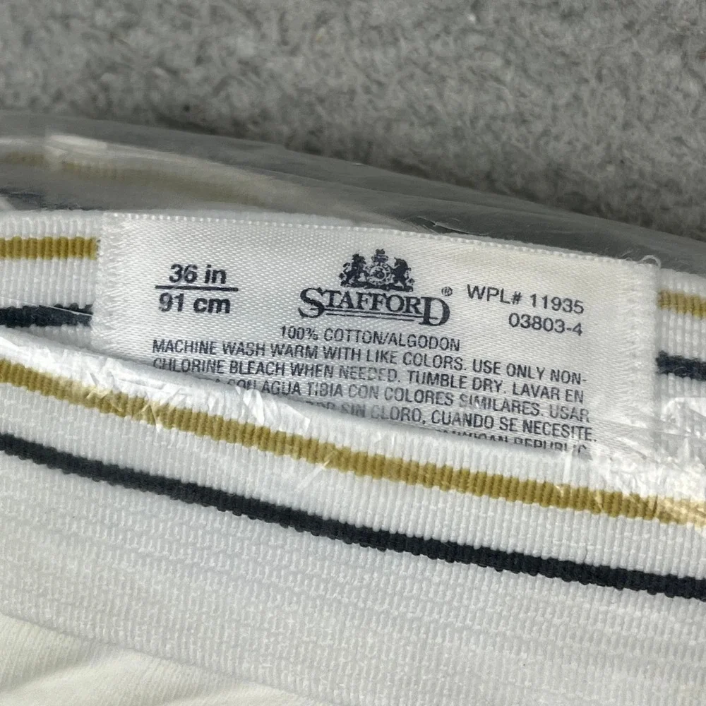 Stafford Full Cut Briefs Men 36 White 3-Pack Cotton Comfort Collection Vintage